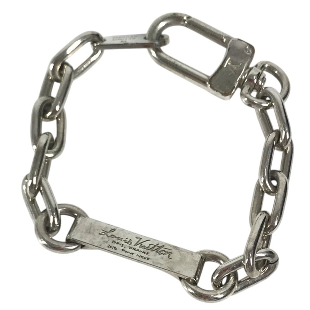 LOUIS VUITTON M68342 LV Staple Edition Chain Bracelet Metal Men's Silver